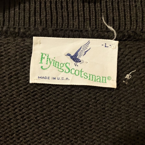 Flying Scotsman V-Neck Sweater Men’s Large 80’s Vintage - Picture 6 of 11